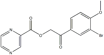 2-(3-bromo-4-methoxyphenyl)-2-oxoethyl 2-pyrazinecarboxylate 结构式