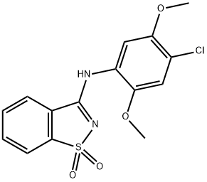 N-(4-chloro-2,5-dimethoxyphenyl)-N-(1,1-dioxido-1,2-benzisothiazol-3-yl)amine,801227-86-1,结构式