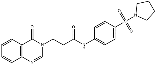 3-(4-oxo-3(4H)-quinazolinyl)-N-[4-(1-pyrrolidinylsulfonyl)phenyl]propanamide Struktur