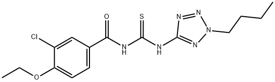 N-(2-butyl-2H-tetraazol-5-yl)-N'-(3-chloro-4-ethoxybenzoyl)thiourea Struktur