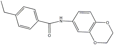 N-(2,3-dihydro-1,4-benzodioxin-6-yl)-4-ethylbenzamide 化学構造式