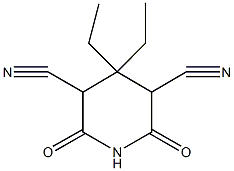 4,4-diethyl-2,6-dioxopiperidine-3,5-dicarbonitrile 结构式