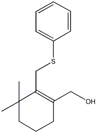 {3,3-dimethyl-2-[(phenylsulfanyl)methyl]-1-cyclohexen-1-yl}methanol 化学構造式