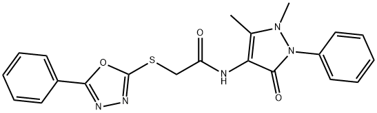 81511-77-5 N-(1,5-dimethyl-3-oxo-2-phenyl-2,3-dihydro-1H-pyrazol-4-yl)-2-[(5-phenyl-1,3,4-oxadiazol-2-yl)sulfanyl]acetamide