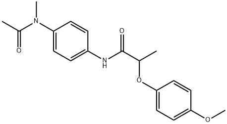 N-{4-[acetyl(methyl)amino]phenyl}-2-(4-methoxyphenoxy)propanamide 结构式