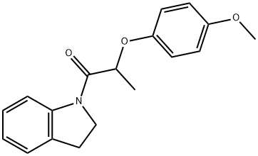 1-[2-(4-methoxyphenoxy)propanoyl]indoline Struktur