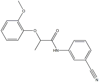 N-(3-cyanophenyl)-2-(2-methoxyphenoxy)propanamide 化学構造式