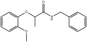 N-benzyl-2-(2-methoxyphenoxy)propanamide Structure