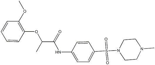 2-(2-methoxyphenoxy)-N-{4-[(4-methyl-1-piperazinyl)sulfonyl]phenyl}propanamide 结构式