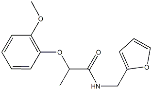 N-(2-furylmethyl)-2-(2-methoxyphenoxy)propanamide 化学構造式