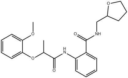 2-{[2-(2-methoxyphenoxy)propanoyl]amino}-N-(tetrahydro-2-furanylmethyl)benzamide,815621-38-6,结构式