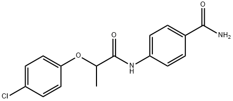 4-{[2-(4-chlorophenoxy)propanoyl]amino}benzamide 化学構造式