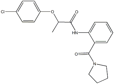 2-(4-chlorophenoxy)-N-[2-(1-pyrrolidinylcarbonyl)phenyl]propanamide,815625-09-3,结构式