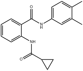 2-[(cyclopropylcarbonyl)amino]-N-(3,4-dimethylphenyl)benzamide Structure