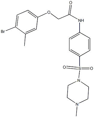 2-(4-bromo-3-methylphenoxy)-N-{4-[(4-methyl-1-piperazinyl)sulfonyl]phenyl}acetamide,816460-78-3,结构式