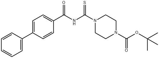 tert-butyl 4-{[([1,1'-biphenyl]-4-ylcarbonyl)amino]carbothioyl}-1-piperazinecarboxylate 化学構造式