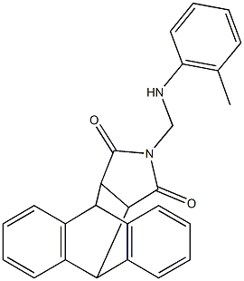 13-(2-toluidinomethyl)-9,10-dihydro-9,10-[3,4]pyrrolidinoanthracene-12,14-dione 结构式