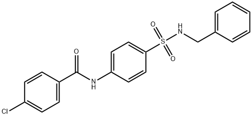 N-{4-[(benzylamino)sulfonyl]phenyl}-4-chlorobenzamide 化学構造式