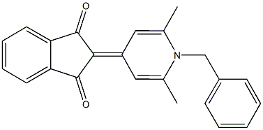 2-(1-benzyl-2,6-dimethyl-4(1H)-pyridinylidene)-1H-indene-1,3(2H)-dione 结构式