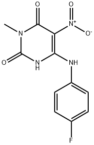 6-(4-fluoroanilino)-5-nitro-3-methyl-2,4(1H,3H)-pyrimidinedione,81964-35-4,结构式
