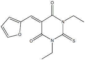 1,3-diethyl-5-(2-furylmethylene)-2-thioxodihydro-4,6(1H,5H)-pyrimidinedione,81979-35-3,结构式
