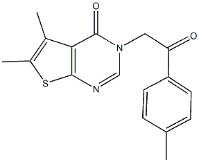 5,6-dimethyl-3-[2-(4-methylphenyl)-2-oxoethyl]thieno[2,3-d]pyrimidin-4(3H)-one 化学構造式