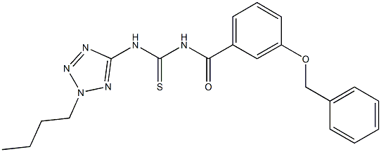 N-[3-(benzyloxy)benzoyl]-N'-(2-butyl-2H-tetraazol-5-yl)thiourea Struktur