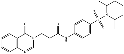 N-{4-[(2,6-dimethyl-1-piperidinyl)sulfonyl]phenyl}-3-(4-oxo-3(4H)-quinazolinyl)propanamide,823825-35-0,结构式