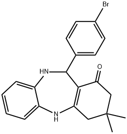 11-(4-bromophenyl)-3,3-dimethyl-2,3,4,5,10,11-hexahydro-1H-dibenzo[b,e][1,4]diazepin-1-one Structure