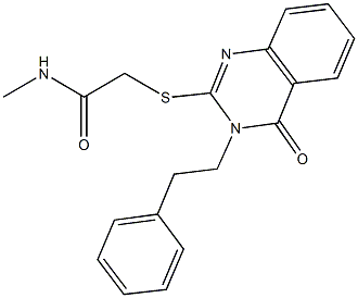 N-methyl-2-{[4-oxo-3-(2-phenylethyl)-3,4-dihydro-2-quinazolinyl]sulfanyl}acetamide Structure