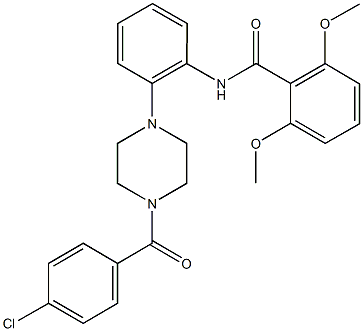 N-{2-[4-(4-chlorobenzoyl)-1-piperazinyl]phenyl}-2,6-dimethoxybenzamide,824418-67-9,结构式