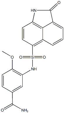 4-methoxy-3-{[(2-oxo-1,2-dihydrobenzo[cd]indol-6-yl)sulfonyl]amino}benzamide Struktur