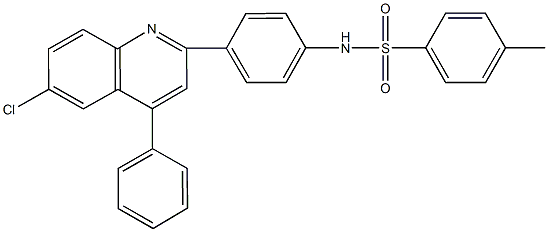 N-[4-(6-chloro-4-phenyl-2-quinolinyl)phenyl]-4-methylbenzenesulfonamide 化学構造式