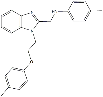 N-({1-[2-(4-methylphenoxy)ethyl]-1H-benzimidazol-2-yl}methyl)-N-(4-methylphenyl)amine Structure