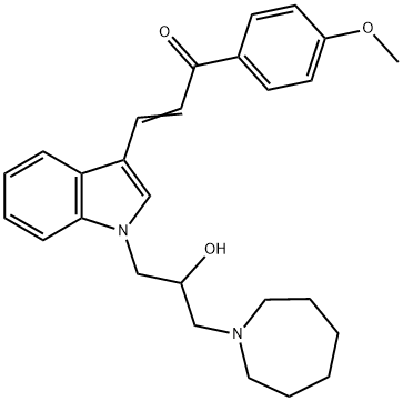 3-{1-[3-(1-azepanyl)-2-hydroxypropyl]-1H-indol-3-yl}-1-(4-methoxyphenyl)-2-propen-1-one,825601-85-2,结构式