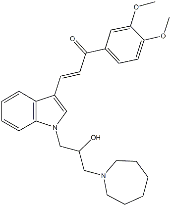 3-{1-[3-(1-azepanyl)-2-hydroxypropyl]-1H-indol-3-yl}-1-(3,4-dimethoxyphenyl)-2-propen-1-one Structure