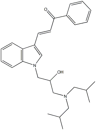 3-{1-[3-(diisobutylamino)-2-hydroxypropyl]-1H-indol-3-yl}-1-phenyl-2-propen-1-one 结构式