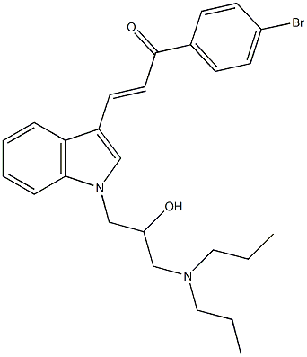 1-(4-bromophenyl)-3-{1-[3-(dipropylamino)-2-hydroxypropyl]-1H-indol-3-yl}-2-propen-1-one 结构式