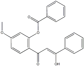 2-(3-hydroxy-3-phenylacryloyl)-5-methoxyphenyl benzoate Struktur