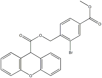 2-bromo-4-(methoxycarbonyl)benzyl 9H-xanthene-9-carboxylate Structure