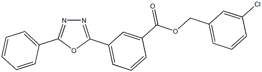 3-chlorobenzyl 3-(5-phenyl-1,3,4-oxadiazol-2-yl)benzoate,825602-53-7,结构式