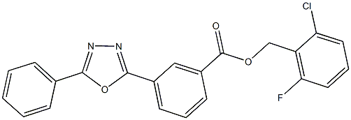 2-chloro-6-fluorobenzyl 3-(5-phenyl-1,3,4-oxadiazol-2-yl)benzoate,825602-56-0,结构式