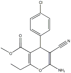 methyl 6-amino-4-(4-chlorophenyl)-5-cyano-2-ethyl-4H-pyran-3-carboxylate|