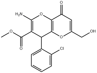 methyl 2-amino-4-(2-chlorophenyl)-6-(hydroxymethyl)-8-oxo-4,8-dihydropyrano[3,2-b]pyran-3-carboxylate,825602-70-8,结构式