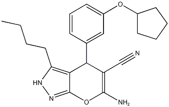 825603-07-4 6-amino-3-butyl-4-[3-(cyclopentyloxy)phenyl]-2,4-dihydropyrano[2,3-c]pyrazole-5-carbonitrile