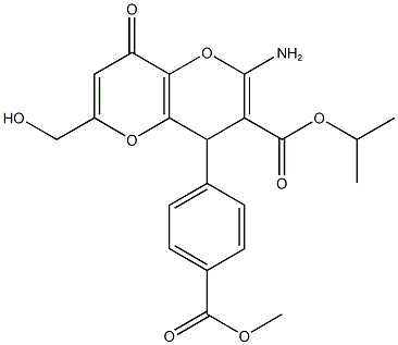 isopropyl 2-amino-6-(hydroxymethyl)-4-[4-(methoxycarbonyl)phenyl]-8-oxo-4,8-dihydropyrano[3,2-b]pyran-3-carboxylate,825603-16-5,结构式