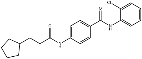 N-(2-chlorophenyl)-4-[(3-cyclopentylpropanoyl)amino]benzamide 化学構造式