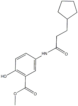 methyl 5-[(3-cyclopentylpropanoyl)amino]-2-hydroxybenzoate Struktur