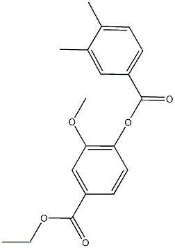 4-(ethoxycarbonyl)-2-methoxyphenyl 3,4-dimethylbenzoate Structure