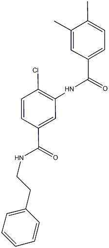 4-chloro-3-[(3,4-dimethylbenzoyl)amino]-N-(2-phenylethyl)benzamide,825603-80-3,结构式